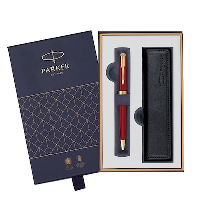 【PARKER】ボールペン＆ペンケース レッドGT