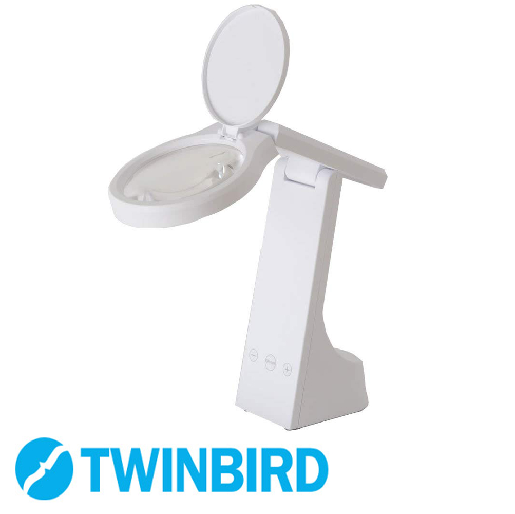 【TWINBIRD】 充電式LEDルーペライト ホワイト