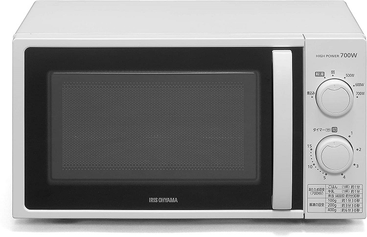【アイリスオーヤマ】電子レンジ 17L ターンテーブル 700W 出力6段階 東日本/50Hz(ホワイト)