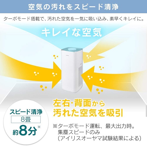 【アイリスオーヤマ】空気清浄機 大畳数 ホコリ センサー 45畳（ホワイト）