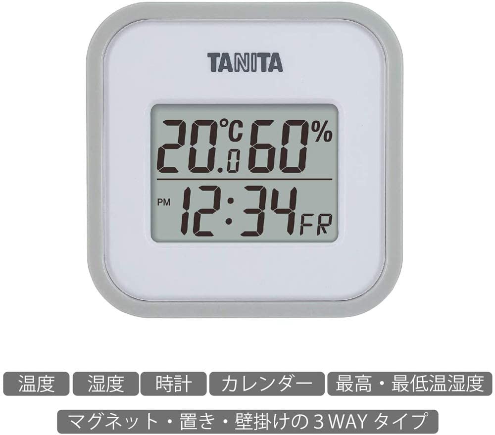 【タニタ】温湿度計 グレー