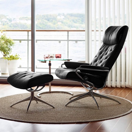 EKORNES  チェア ＆ オットマン BK