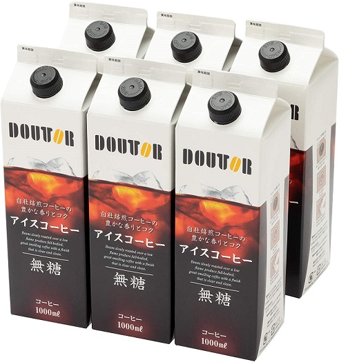 ドトール リキッドコーヒー無糖 1000ml×6箱