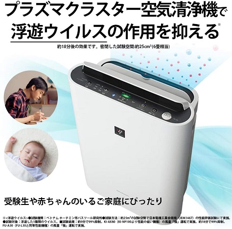 【SHARP】加湿空気清浄機 プラズマクラスター7000 WH