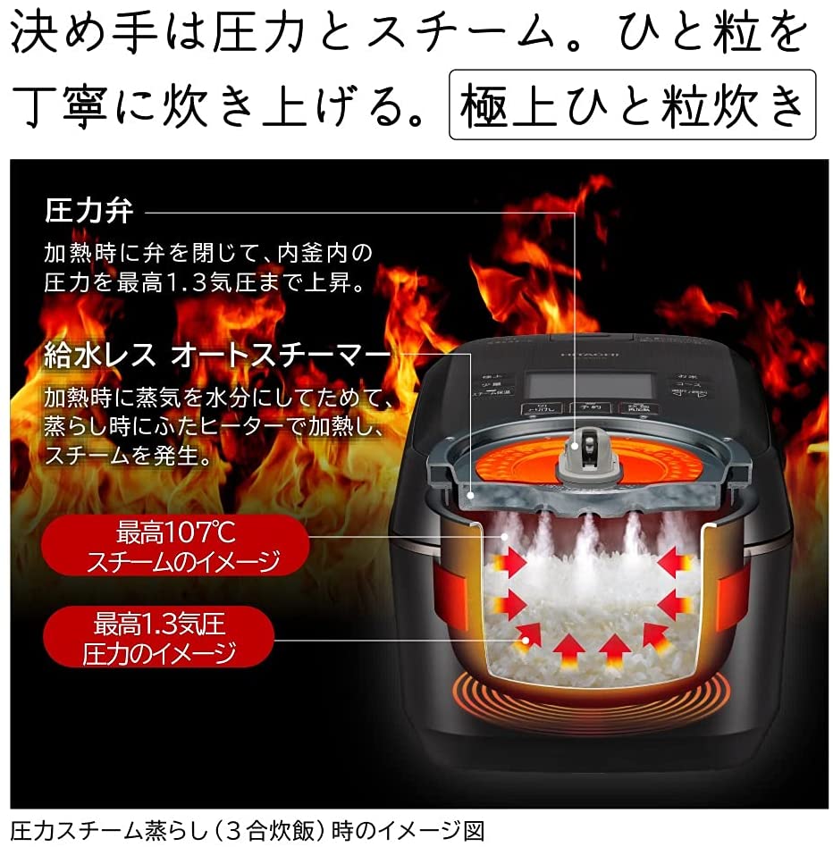 【日立】ふっくら御膳 炊飯器 5.5合 漆黒