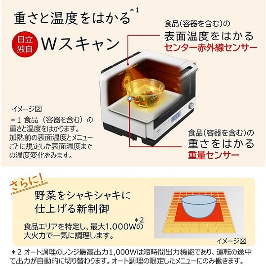 【日立】オーブンレンジ ヘルシーシェフ30L W