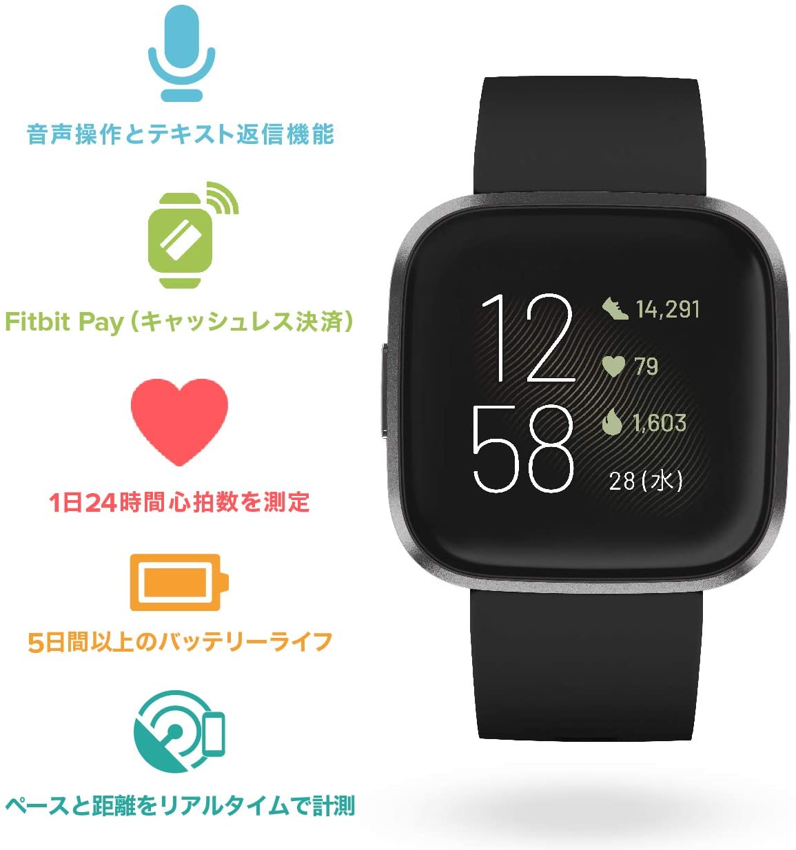 【Fitbit】Fitbit Versa 2 Alexa搭載 PK