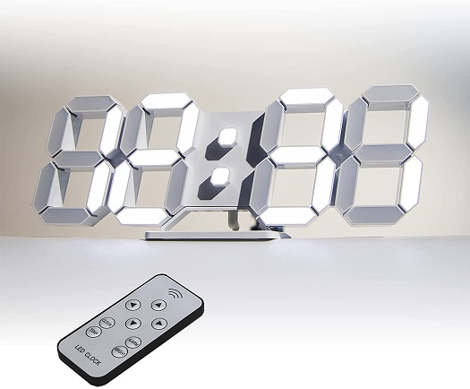 【KOSUMOSU】置き・掛け時計 LED CLOCK 白