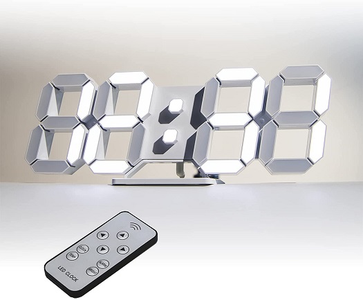 【‎KOSUMOSU】置き・掛け時計 LED CLOCK 白