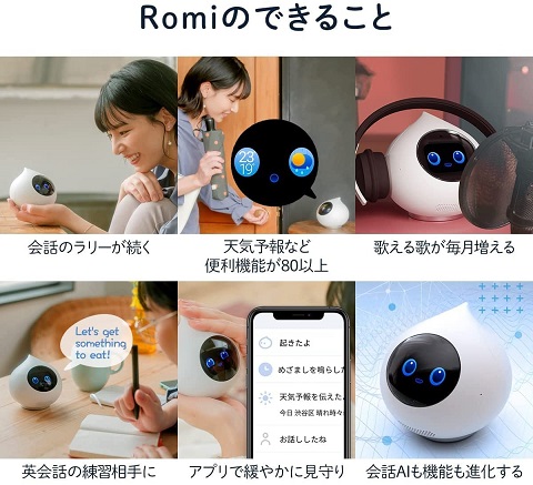 【Romi】手のひらサイズのコミュニケーションロボット WH