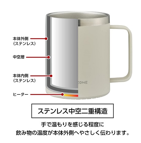 【ドウシシャ】マグカップ 300ml アイボリー ON℃ZONE