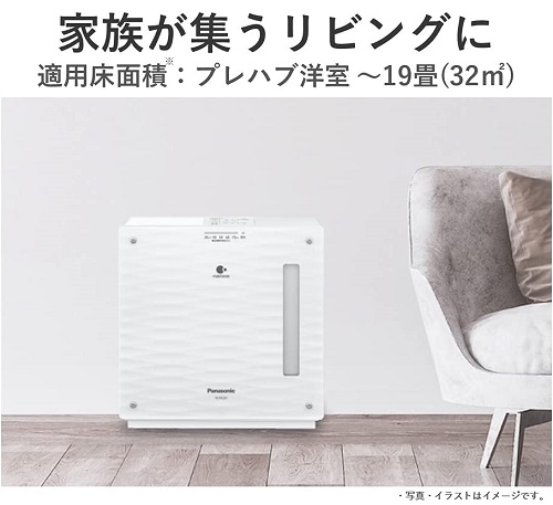 【Panasonic】気化式加湿器 ナノイー搭載 WH