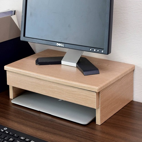 【山善】モニター台 引き出し付き