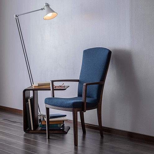 【カリモク】ダイニングチェア 肘付 ネイビー