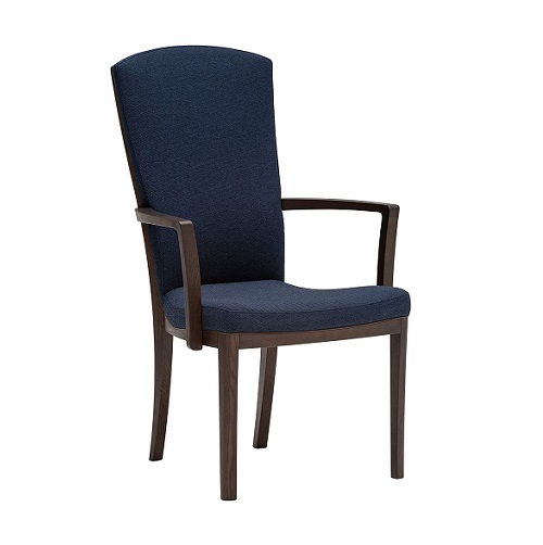 【カリモク】ダイニングチェア 肘付 ネイビー