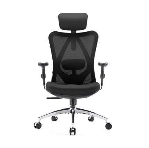 【SIHOO】デスクチェア 人間工学 ハイバック BK