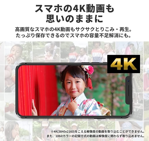 【バッファロー】おもいでばこ 4K 動画 写真 保存 HDD 1TB