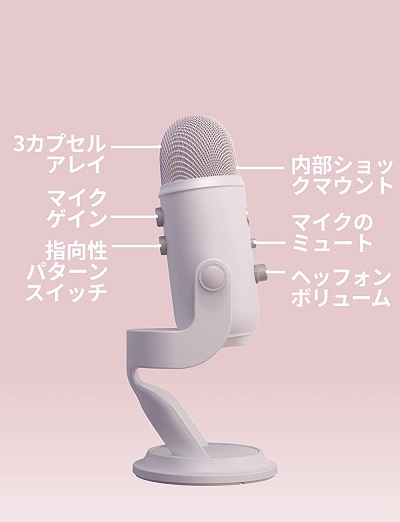 【ロジクール】G Blue Yeti コンデンサー 高品質USBマイク WH