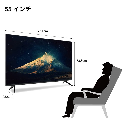 【LEDTOKYO】4K対応液晶テレビ 55型 AndroidTV