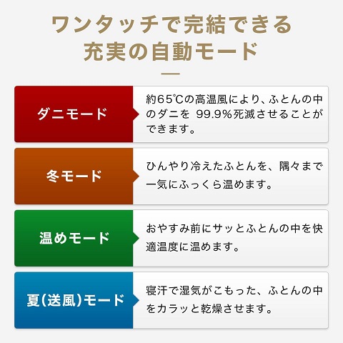 【レイコップ】75℃の温風でダニ退治 4種類自動乾燥モード ふとん乾燥機