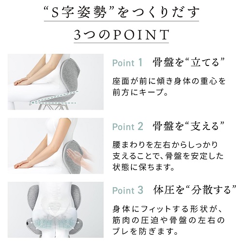 【MTG】骨盤サポートチェア 腰をしっかり包み込み安定したS字姿勢へ GRN