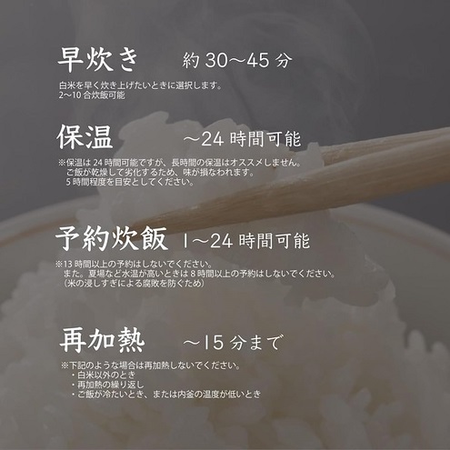 【ROOMMATE】一升炊き 炊飯器 加楽炊き ブラック