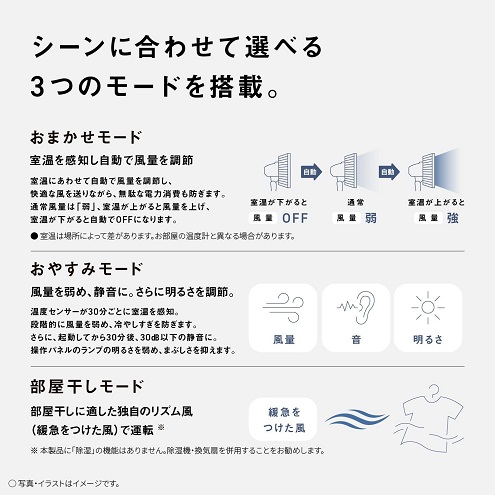 【Panasonic】扇風機 3種モード搭載 8段風量切替 9枚羽根