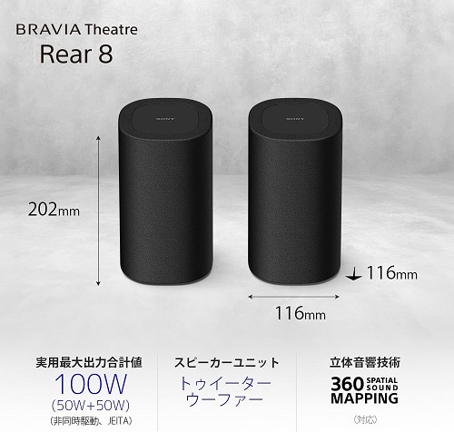 【SONY】リアルなサラウンドステージへ拡張するリアスピーカー