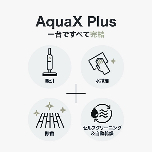 【Mindoo】アクアエックスプラス 水拭き掃除機 1台すべて完結 BK