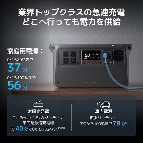 【DJI】POWER1000 V2 ポータブル電源 今までにないパワー