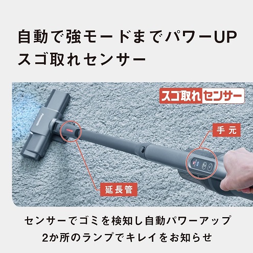 【Panasonic】コードレス スティック掃除機 置くだけ充電スタンド付き