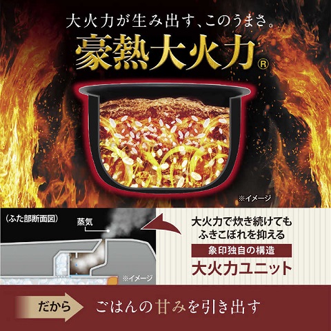 【象印】圧力IH炊飯ジャー 豪熱大火力 5.5合