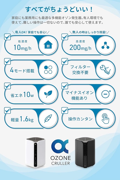 【オゾンマート】低濃度オゾン発生器 オゾンクルーラー WH