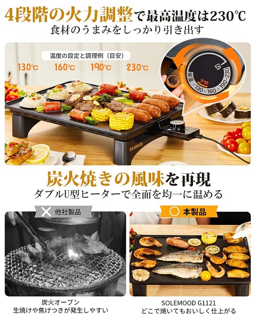 【SOLEMOOD】焼肉プレート 大きめ平面プレート 一台多役
