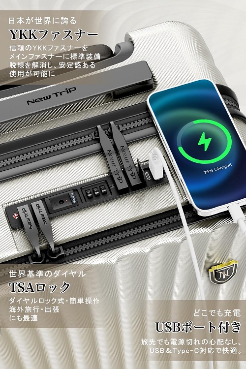 【New Trip】スーツケース 機内持ち込みサイズ Sサイズ 42L