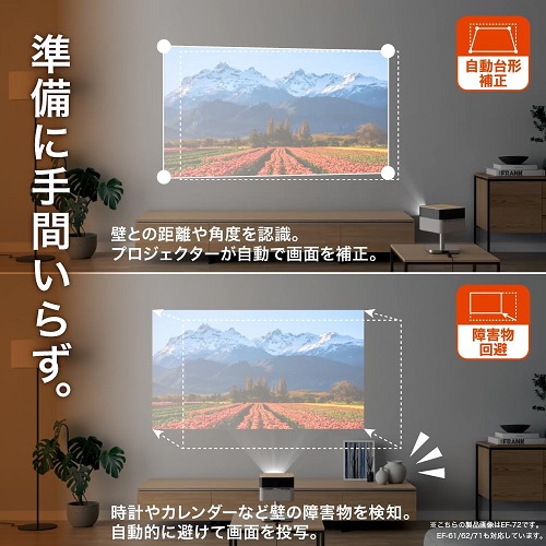 【EPSON】家庭用プロジェクター アンビエントライト搭載
