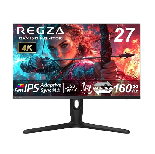 【REGZA】ゲーミングモニター 27インチ 4K