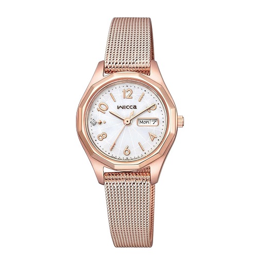 【CITIZEN】wicca ソーラーテック腕時計 ピンクゴールド