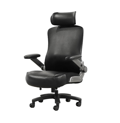 【LOOKIT】オフィスチェア デスクチェア 耐荷重200kg BK