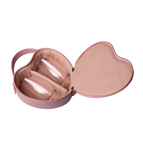 【リーデル】レザーハートバッグ スパークリングワイン PK