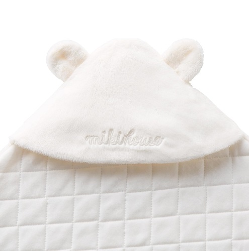 【ミキハウス】アフガン おくるみ 85×85cm WH