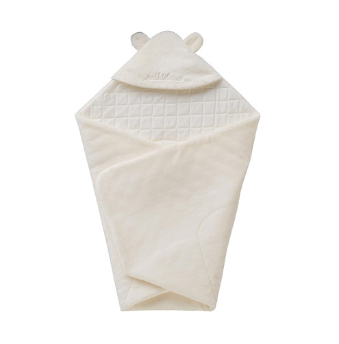 【ミキハウス】アフガン おくるみ 85×85cm WH