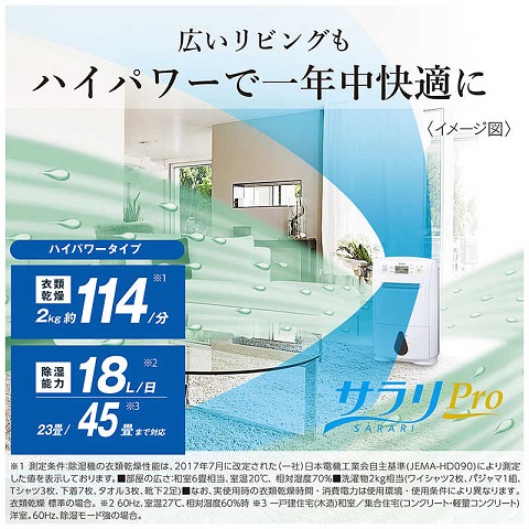 【三菱】衣類乾燥除湿機 コンプレッサー方式 19~38畳目安