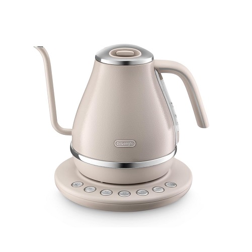 【DeLonghi】温度調整機能電気カフェケトル 上質なメタルの質感 1.0L