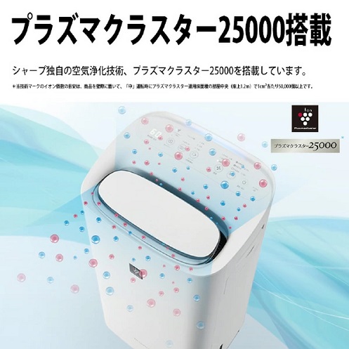 【SHARP】衣類乾燥もできる空気清浄機 プラズマクラスタ-25000搭載