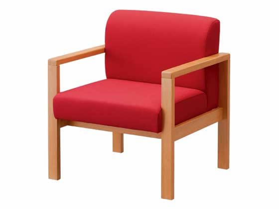 木製応接椅子　レッド　