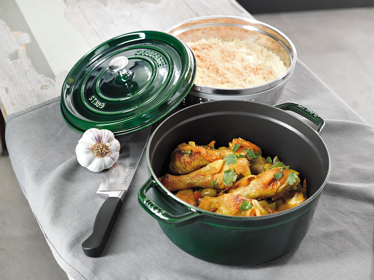 staub (ストウブ) 】コットラウンド 22cm (バジルグリーン)|商品詳細