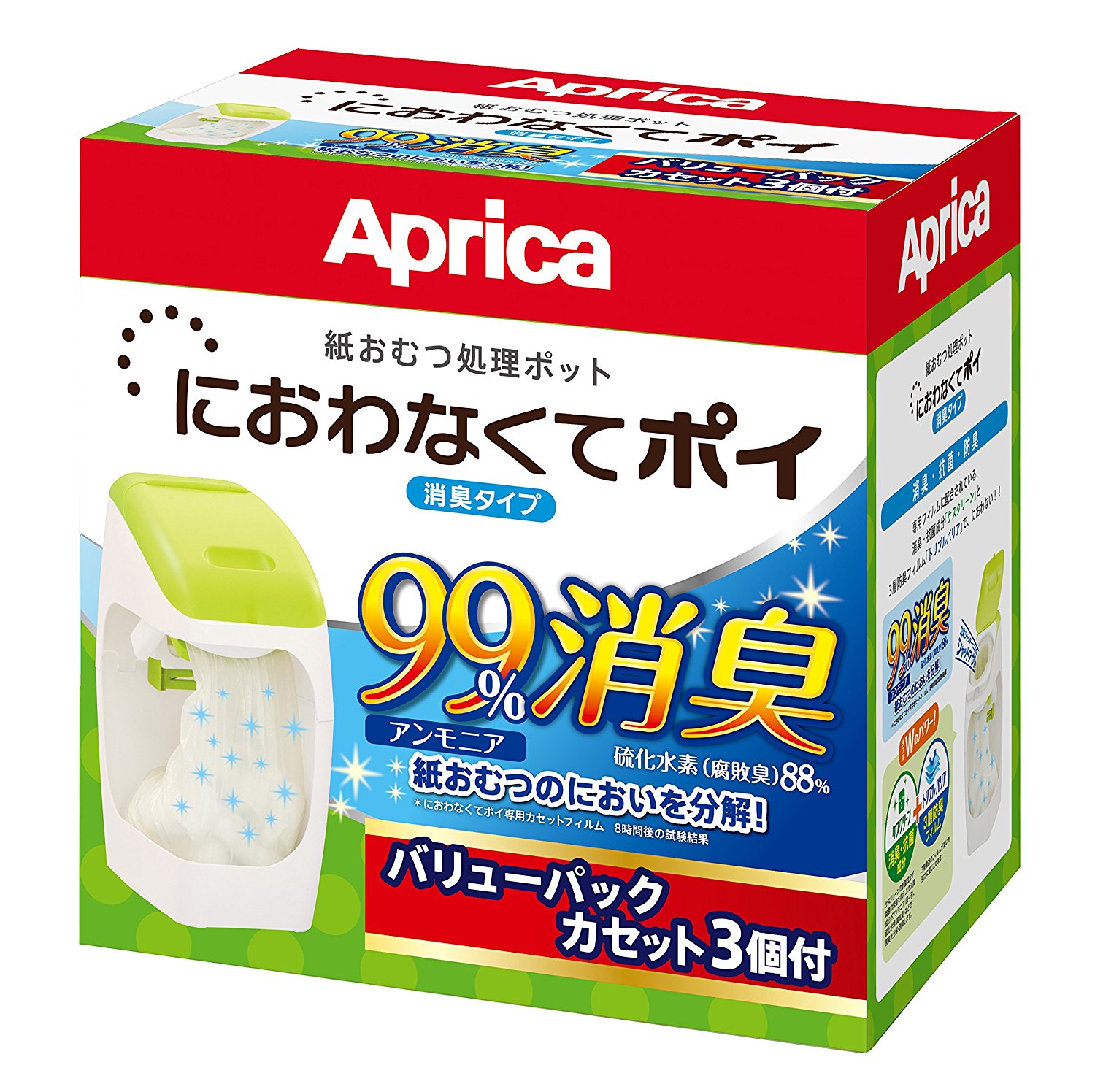 【Aprica】紙おむつ処理ポットにおわなくてポイ カセット3個付