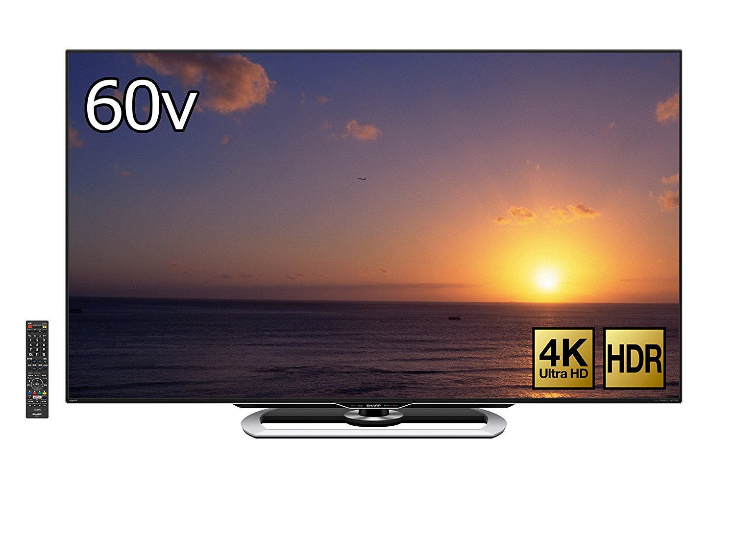 【シャープ】 60V型 AQUOS 4K 液晶テレビ 大画面で重役室にも置きやすいサイズ感
